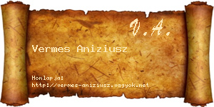 Vermes Aniziusz névjegykártya